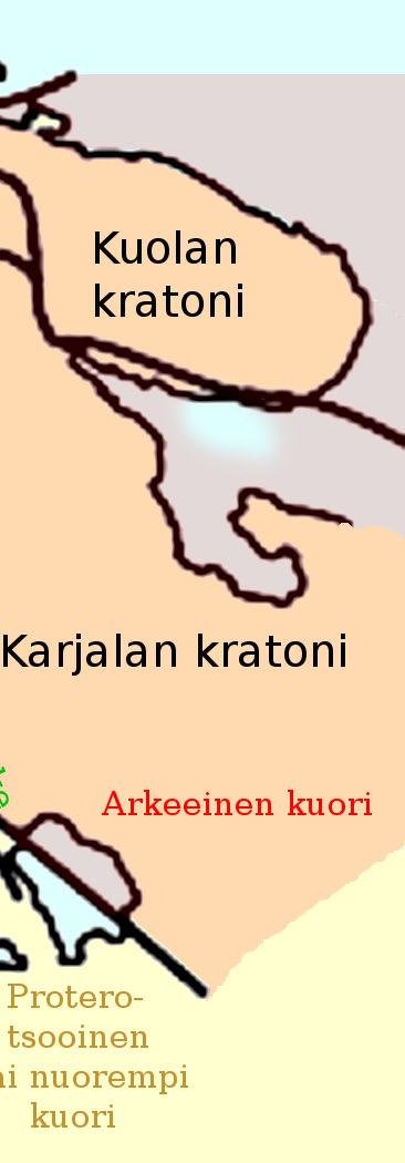 granuliittikaari, Umban granuliittialue) törmätessä (Lappi-Kuola -orogenia).