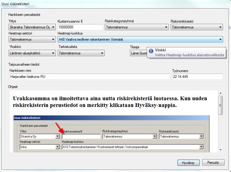 50 RiskiReiska löytyy Skanskalaisilla tietokoneen työpöydältä. Avattuaan ohjelman näkyviin tulee aloitussivu (kuva 26). Aloitussivulla on annettu ohjeet uuden rekisterin luomisesta.
