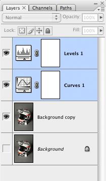 Curves - ja Levels -säätöjen jälkeen avataan ilman värikohdetta otettu