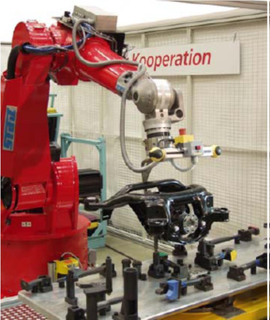 28 Esimerkkejä yhteistyöstä 6D-hiirellä ohjattava robotti Työntekijä voi ohjata robottia tarttumalla tarttujaan asennettuun 6D-hiireen.