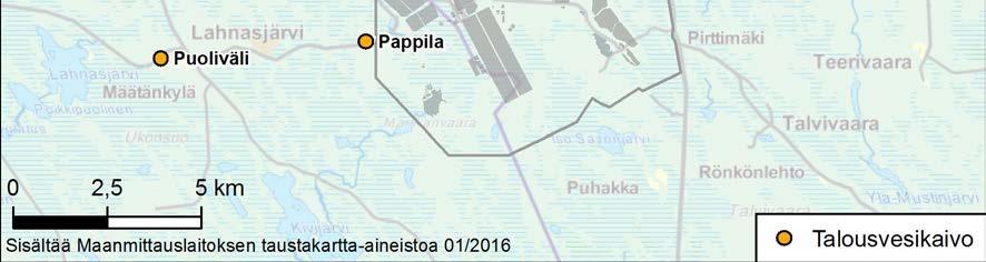 Sulfaattipitoisuus oli kaivoissa 8,7 11 mg/l ja vedenottamolla 4,9 mg/l. Veden ph vaihteli välillä 7,2 8.