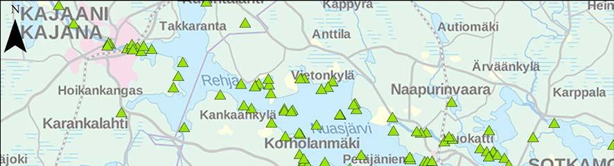 13.6 Kulttuuriympäristö ja muinaisjäännökset Kaivospiirin itäpuolella Tuhkajoen rannalla sijaitseva