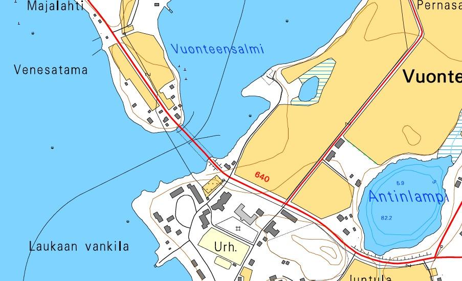 Suunnittelualueen läpi kulkee Metsolahti Vihtavuori maantie 640.