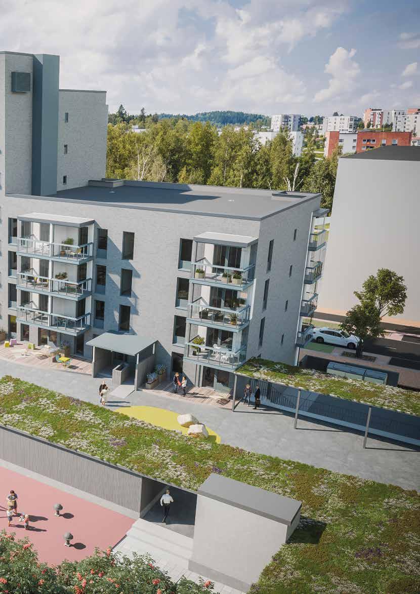 ilotti on osa ilmeikästä ja maanläheistä uusien kaupunkikotien korttelia, jossa on tilaa kohtaamisille ja kotoilulle.