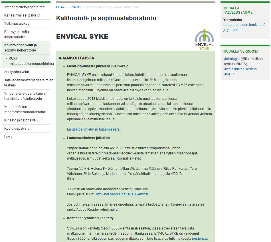 ENVICAL-SYKE www.