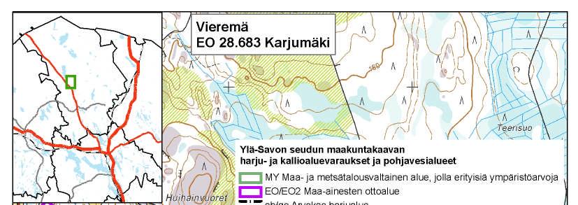 Alue on osoitettu Ylä-Savon maakuntakaavassa suojelualueena SL 28.