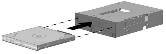 MultiBay-turvaruuvin asennuksen purkaminen Aseman asentaminen MultiBay-laitetilaan 1.