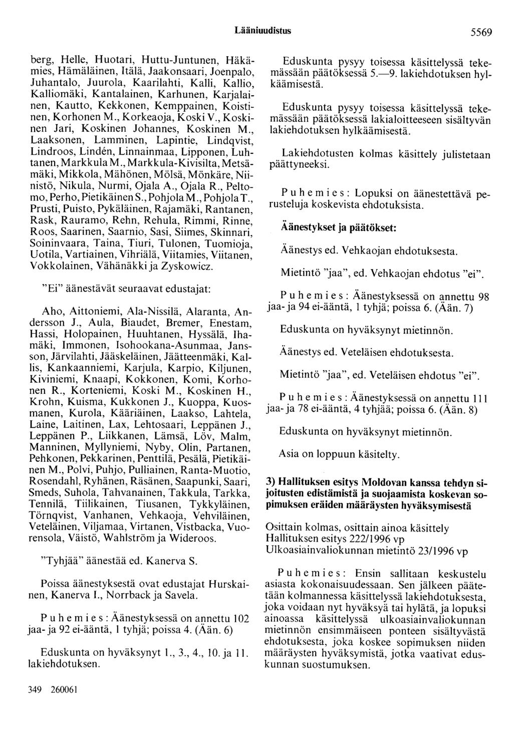 Lääniuudistus 5569 berg, Helle, Huotari, Huttu-Juntunen, Häkämies, Hämäläinen, Itälä, Jaakonsaari, Joenpalo, Juhantalo, Juurola, Kaarilahti, Kalli, Kallio, Kalliomäki, Kantalainen, Karhunen,