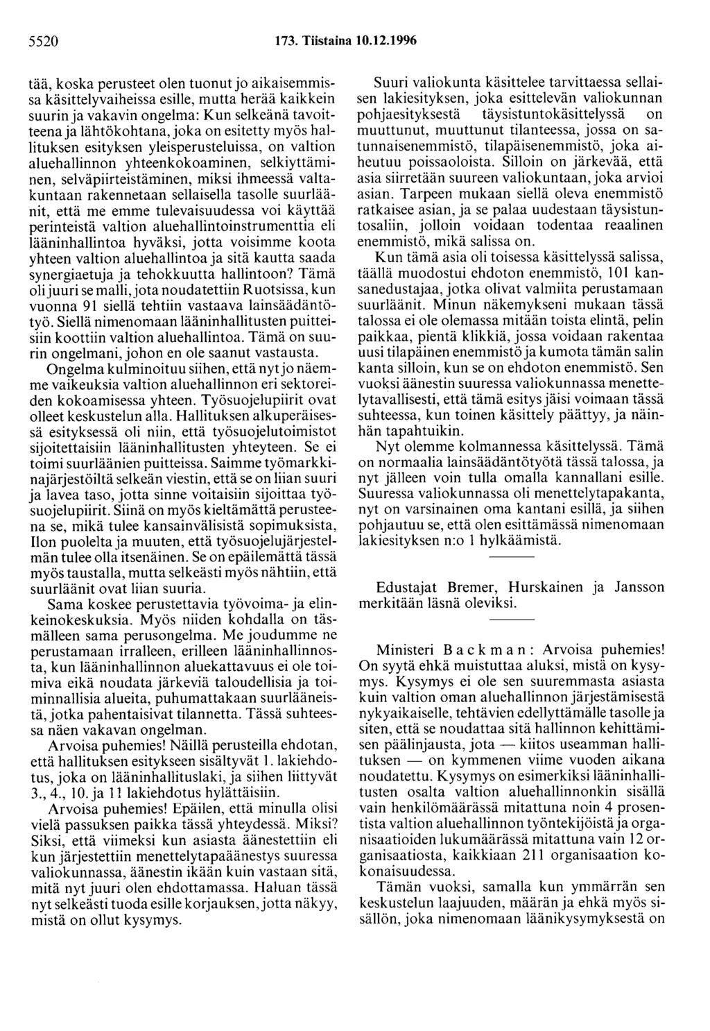 5520 173. Tiistaina 10.12.