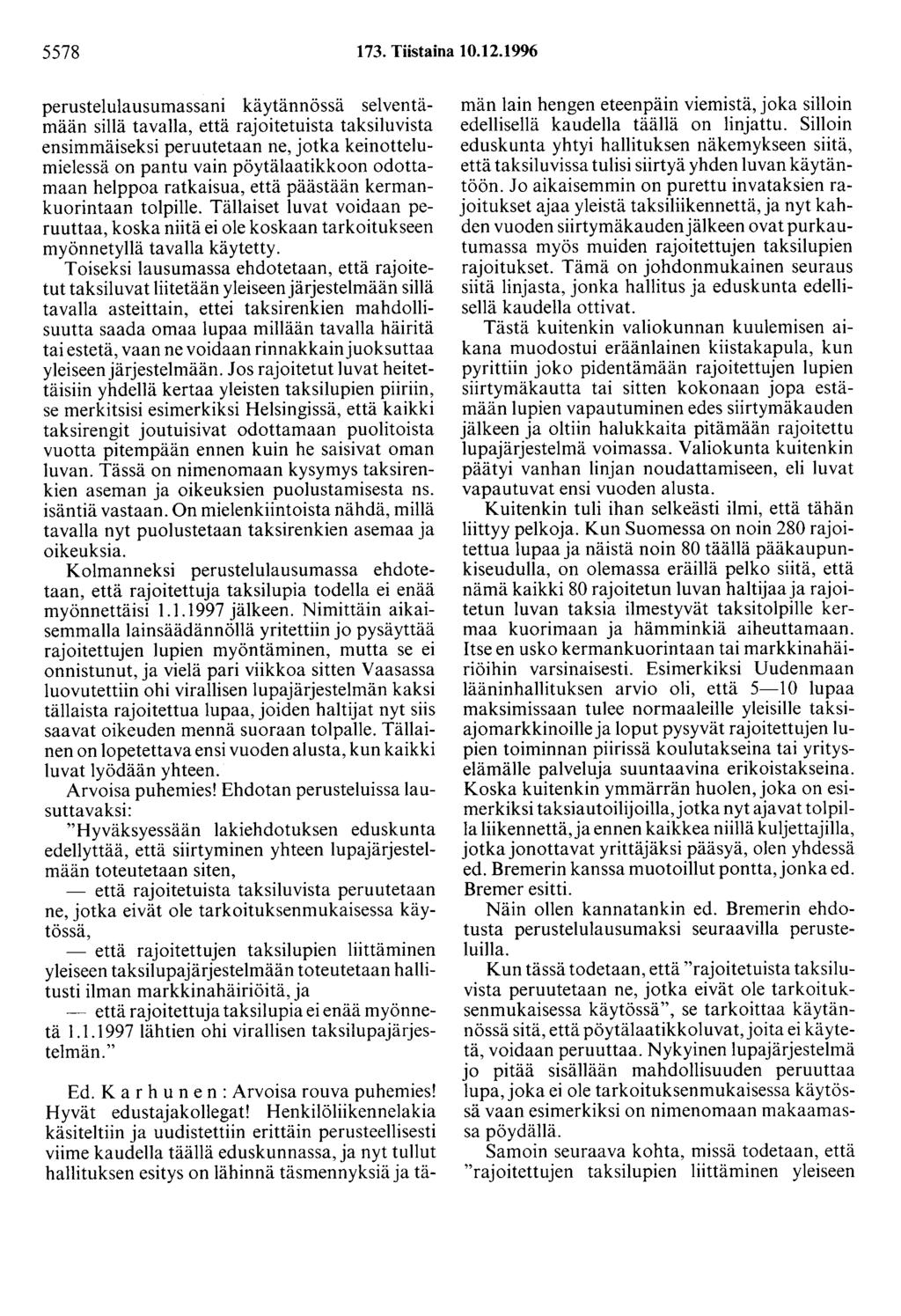 5578 173. Tiistaina 10.12.