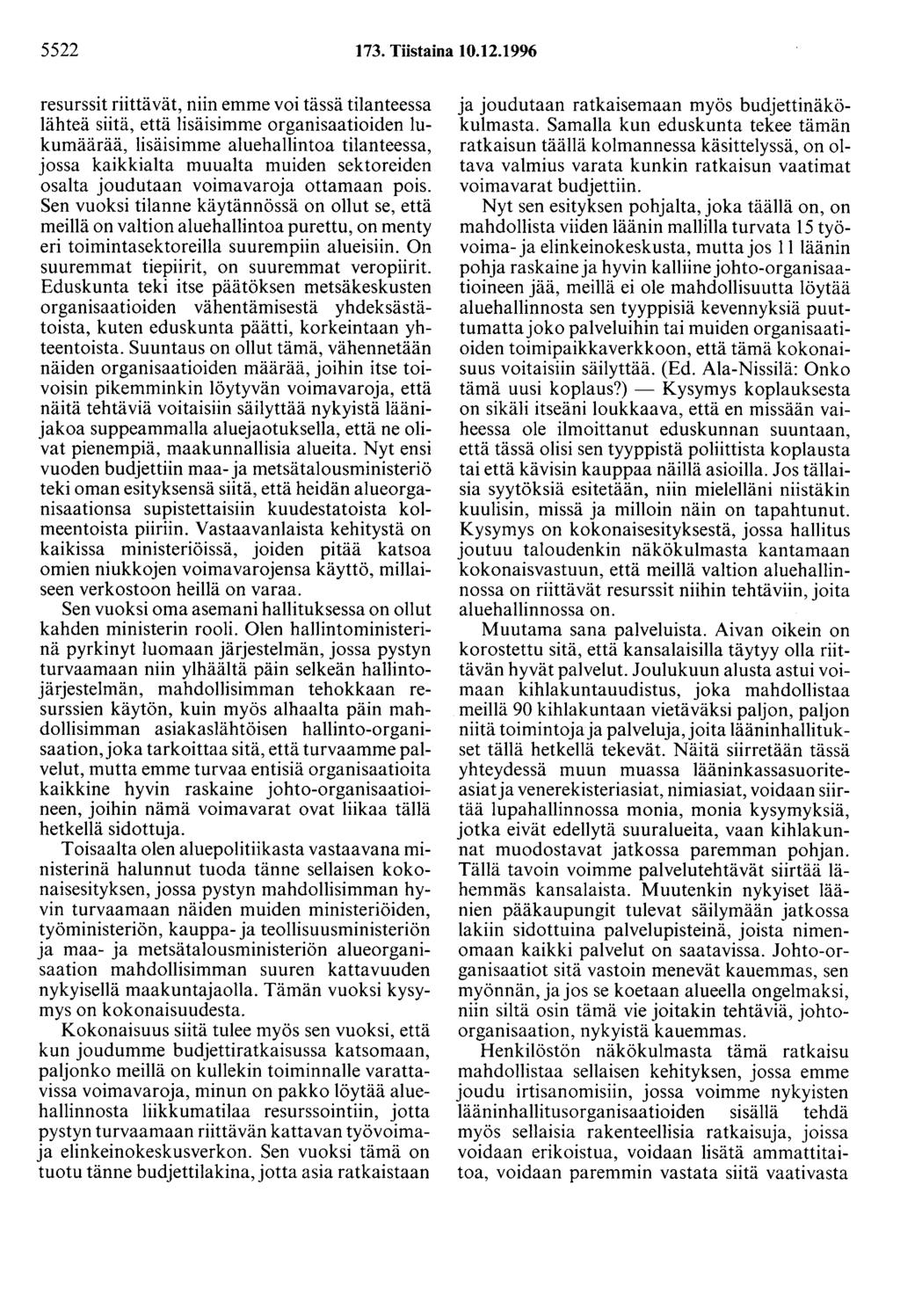 5522 173. Tiistaina 10.12.