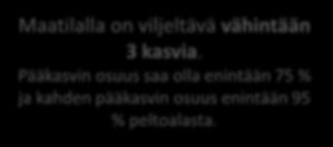 tukihakemuksessa ja tilan koko peltoalalla viljellään eri viljelykasvia kuin edellisenä kalenterivuonna?