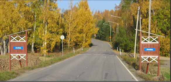 Hidastetyypit: porttikohdat Porttikohta on selkeästi muusta väylästä visuaalisesti erottuva elementti, jota tarvittaessa korostetaan ajoradan korotuksella tai ajolinjaan vaikuttavalla rakenteella.