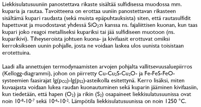 Esimerkki Kellogg-diagrammin laadinnasta Kellogg-diagrammi laaditaan iirtämällä edellä määritetyt viisi (lineaarista) yhtälöä samaan kuvaajaan. log SO(g) 5 Mo-O -S Phase Stability Diagram at 67.