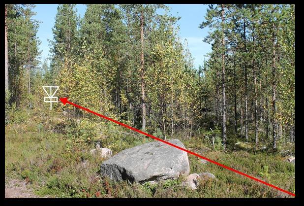Pitkän suoran jälkeen väylä päättyy metsätaskuun kuntoradan oikealle puolelle.