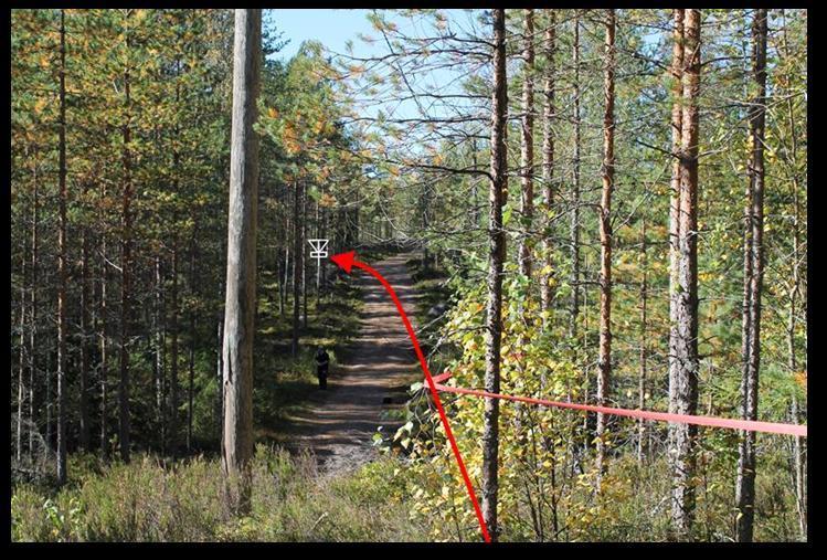 Väylä heitetään mäenpäältä vastakkaisen mäen päälle.