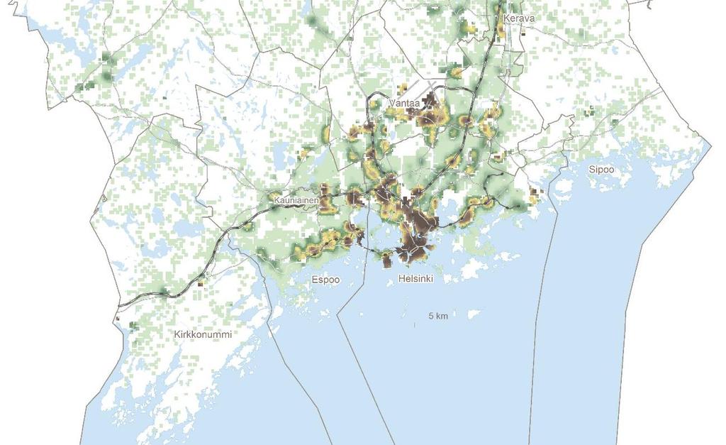 Laskennallinen henkilöstömäärä 150m x 150 m