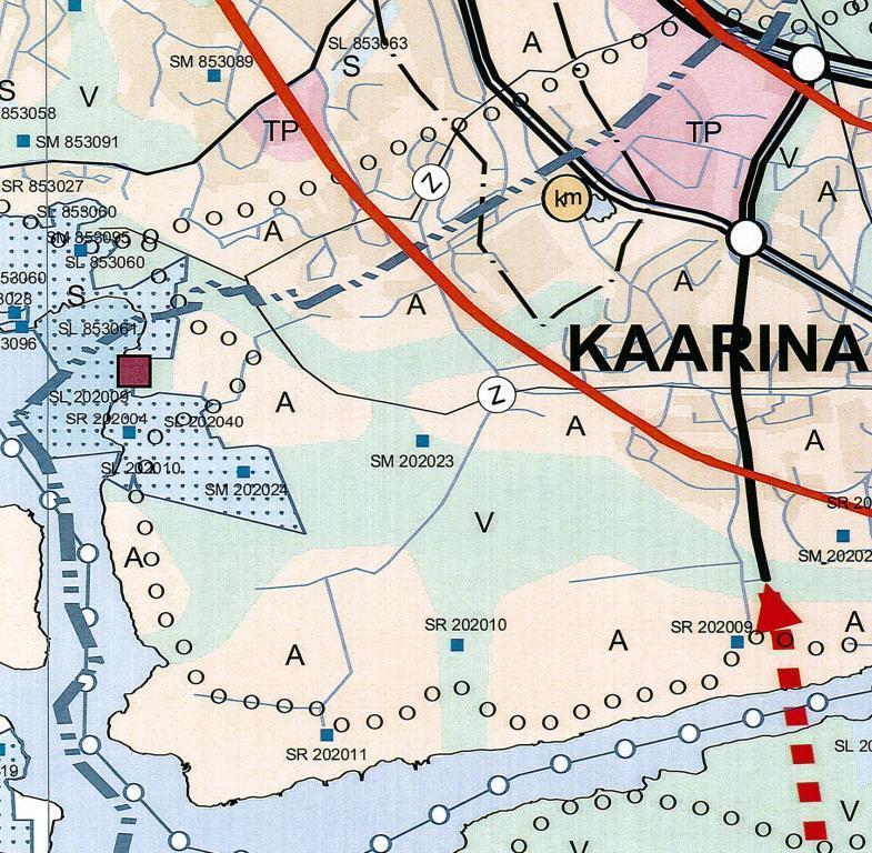 Yhteensä 55 Virkistysalueet 188 Liikennealueet 21 Erityisalueet 10 Vesialue 27 Kokoojakatujen alueita 23 Osayleiskaava-alue 621 Liite 2: Voimassa olevat kaavat Vasemmalla on ote