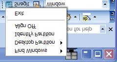 4. Kuvan optimointi Otsikkorivin valinnat Desktop Partition (Työpöydän osion) voidaan päästä aktiivisen ikkunan otsikkoriviltä.