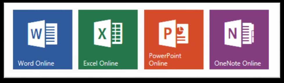 Office Online -ohjelmat Word, Excel, PowerPoint ja OneNote ohjelmia voi käyttää selainversioina ilman omalle koneelle asennettuja
