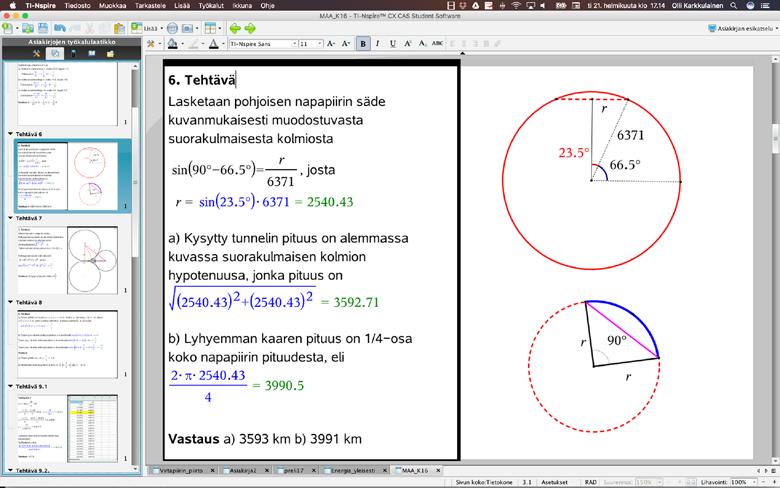 Symbolisen matematiikkaohjelmiston mahdollisuuksia kartoittamassa OLLI KARKKULAINEN, T3-kouluttaja ja lehtori Tikkurilan lukio, Vantaa MARKKU PARKKONEN, T3-kouluttaja ja lehtori Vaskivuoren lukio,