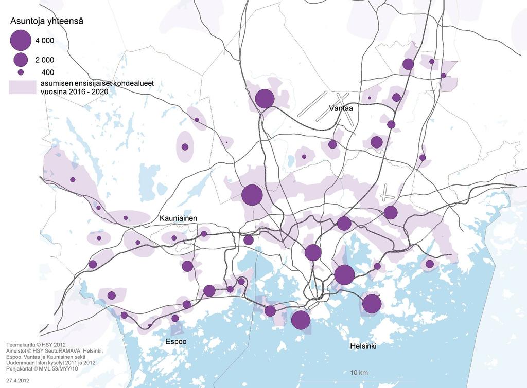 Kartta 10: Asuntotuotantoarviot asumisen