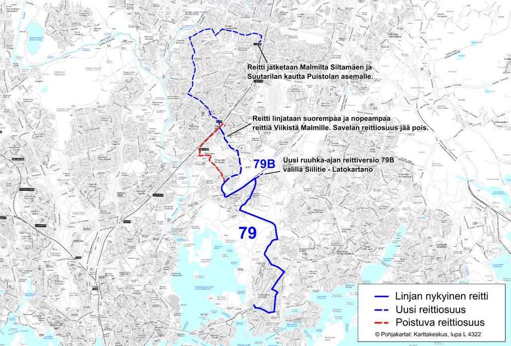 Liite 1-23 Linja 79 Herttoniemi - Siilitie - Latokartano - Pihlajamäki - Savela - Malmi - Suutarilantie - Siltamäki - Suutarila - Puistolan asema Linja 79 Ruuhka Päivä/ilta La, päivä Su, päivä