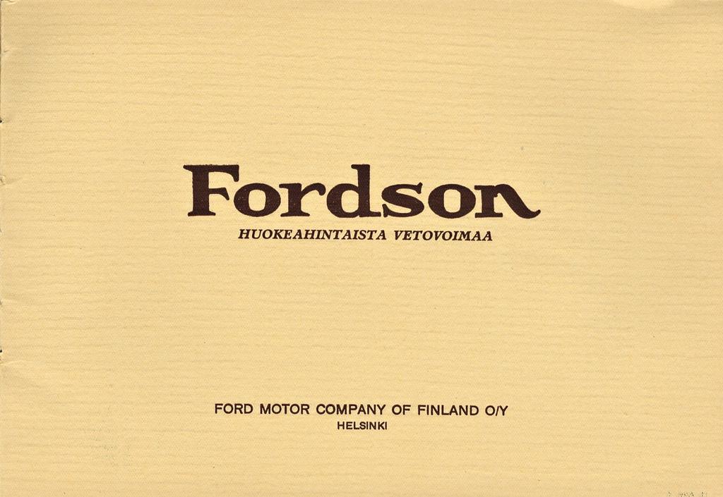 Fordsoiv HUOKEAHINTÄISTA VETOVOIMAA