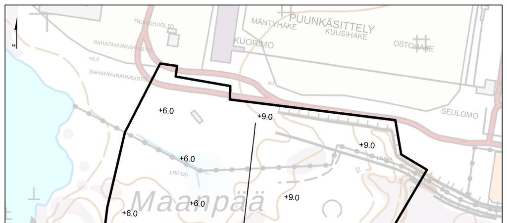 Kuva 2-3. Vaihtoehdon 1 mukainen hankealue ja ottotasot. 2.3 Hankkeen toimintojen yleiskuvaus 2.3.1 Kiviaineksen otto Ottamistasot ja vaiheistus Kiviaineksia otetaan alustavan suunnitelman mukaan +6 9 m mpy tasoon.