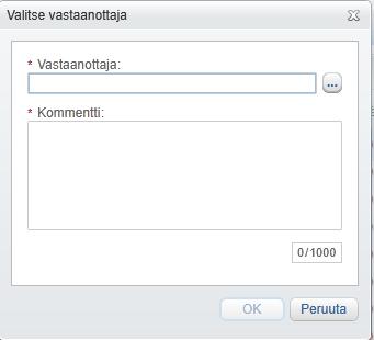 Ostoreskontra P2P (Alusta) Professional-käyttäjän ohjeet Sivu 19 / 61 9. Valitse henkilö, joka hylkäsi laskun, ja anna kommentti (esim. Laskun numero on korjattu ) 10. Klikkaa lopuksi OK.