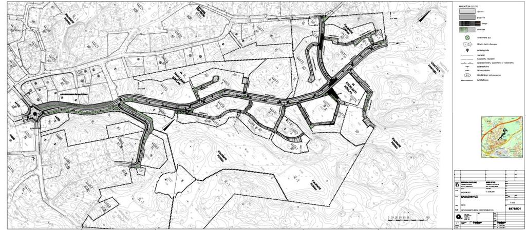 56 7.2 Espoo, Kauklahti, Bassenkylän kaava-alueen rakentaminen Kuva 34 Bassenkylän kaava-alueen yleiskuva Bassenkylän kaava-alueen (kuva 34) rakentaminen alkoi keväällä 2013.