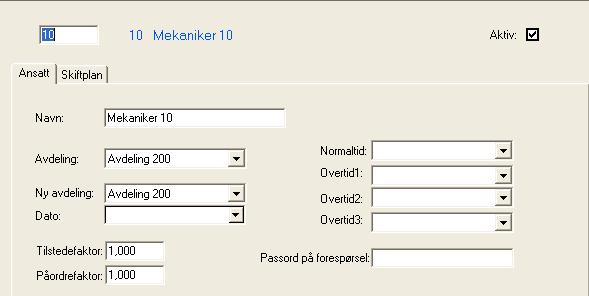 Tällöin esiin tulee alla oleva näyttö. Määritä kyseisen mekaanikon työntekijänumero ja nimi.