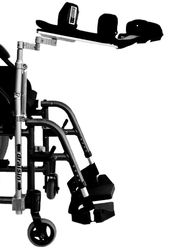 Asennus Asentaminen pyörätuoliin ortoosi jatkokappale kulmasäätö 2-pisteinen kiinnitys runkoon tarra- tai vaijerihihnoja käyttäen kannatinputki kiristyskappale Asennusohjeet 1.