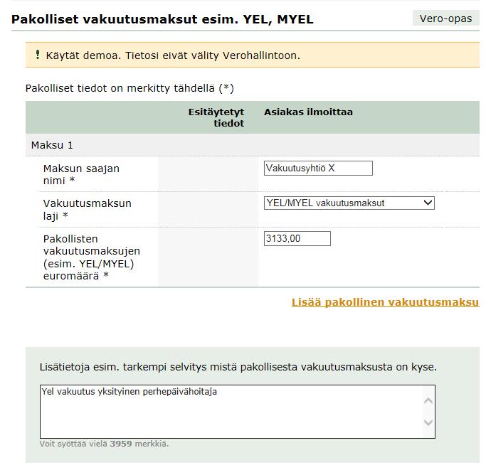 YEL- vakuutusmaksut