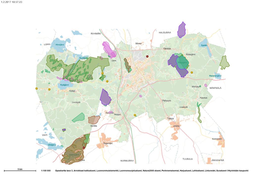 Kartta 2: Natura-alueet ja
