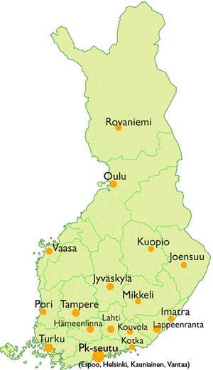 kuntaa) Liitot ja järjestöt (10) Maakuntamuseot (18) Energiatoimistot (7)