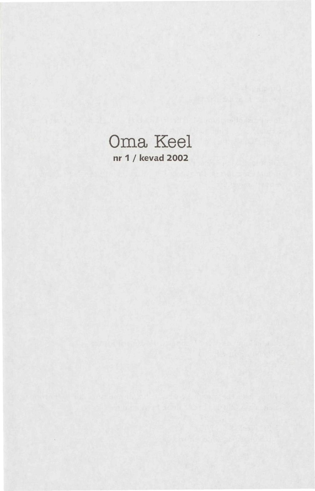 Oma Keel nr