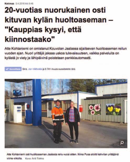 Polttoainekauppaa myös työkoneisiin Automaatista saa myös polttoöljyä, mikä lisää ammattiliikenteen asiointia asemalla.