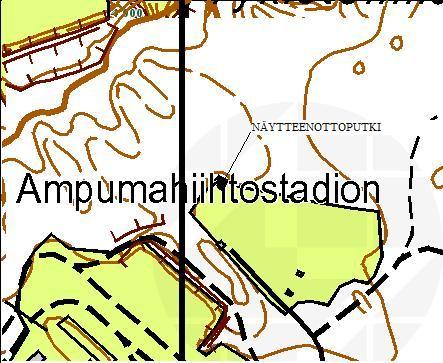 52 KUVIO 11: Ehdotus pohjavesi näytteenottopaikalle huomioonottaen pohjaveden virtaussuunnan ja mahdollisen pilaantumisen aiheuttamat pitoisuudet.