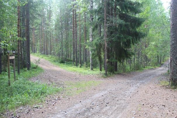 Sillan toisella puolen reitti kääntyy viittojen