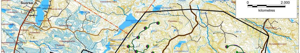 POSION KUNTA Murtotuulen tuulivoimapuiston osayleiskaava 40 7.3.2017 142. POKSAMONSUO POHJOINEN Historiallinen rajamerkki (muinaisjäännösrekisteritunnus 1000011583).