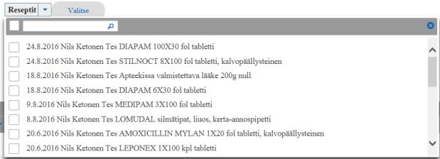 määrääjän, valmisteen nimen tai minkä tahansa listalla olevan merkkijonon (esim. 100 kpl). Syötä haluamasi sana tai merkkijono hakutoimintoriville (3).