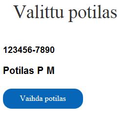 Nimellä ja syntymäajalla Kirjoita potilaalle resepti nimellä ja syntymäajalla vain silloin, kun hänellä ei ole suomalaista henkilötunnusta. Valitse välilehti Valinta nimellä ja syntymäajalla.