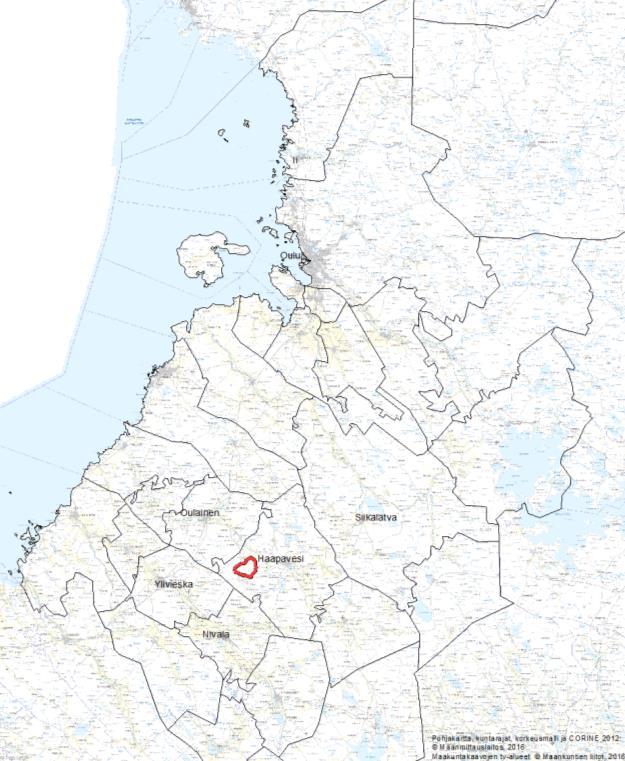 13 5 Kohdekuvaukset Alue Haapavesi Riskalankangas Kunta Haapavesi Yleiskuvaus Tuulivoima-alue sijaitsee Haapavedellä Mieluskylän eteläpuolella. Etäisyyttä Haapaveden keskustaan on 9-10 km.