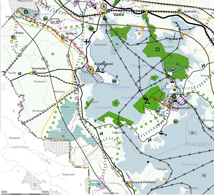 Kartta 4. Ote Kainuun maakuntakaavasta 2020 (20.12.2016).