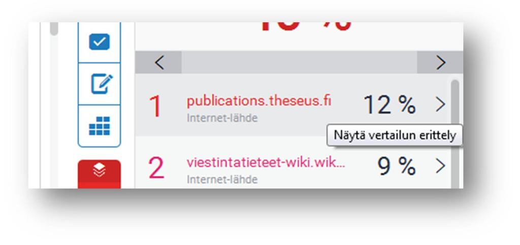12 Myös opiskelijat voivat suodattaa lainaukset ja kirjallisuusluettelon pois, kun avaavat oman raportin.