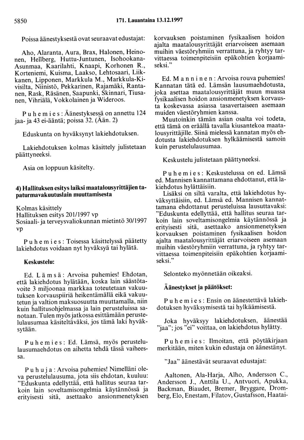 5850 171. Lauantaina 13.12.