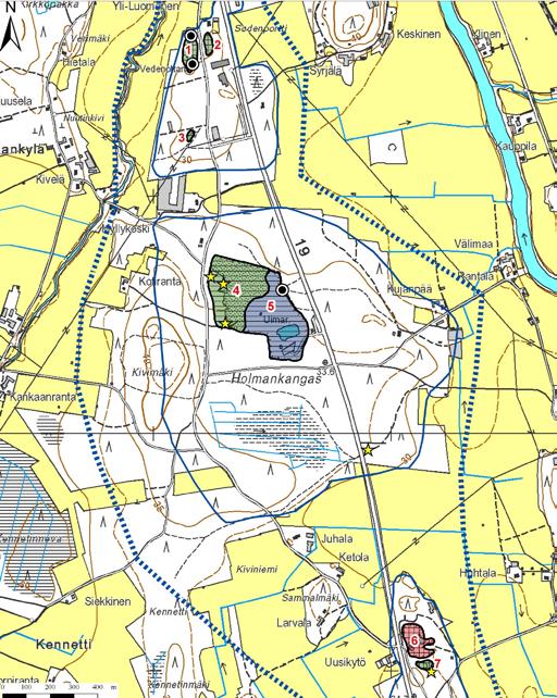 Sudenportin pohjavesialueelta (kuva 172) kartoitettiin seitsemän soranottoaluetta. Alueella 5 sijaitsee uimaranta. Myös alueelle 6 on syntynyt lampia soranoton seurauksena.