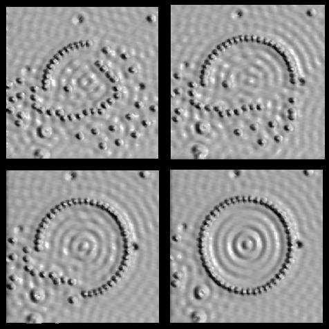 LUKU 5. Tunnelointimikroskopia 5.4. X-STM Kuva 5.6: Nanomanipulaation avulla kuparin (111)-pinnalle muodostettu kvanttikoralli.