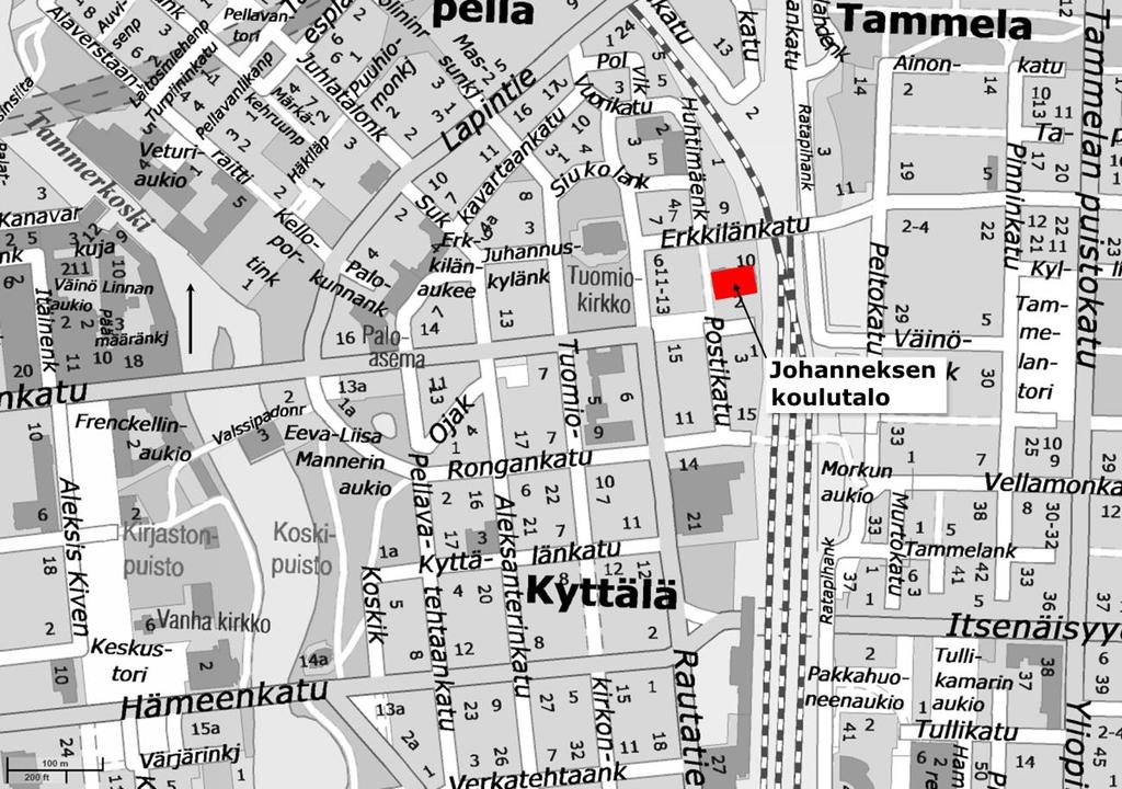 82 Kuva 52. Johanneksen koulutalon sijainti kartalla.